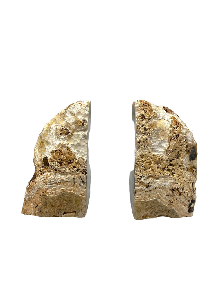 Natural Beige Agate Bookends 2KG