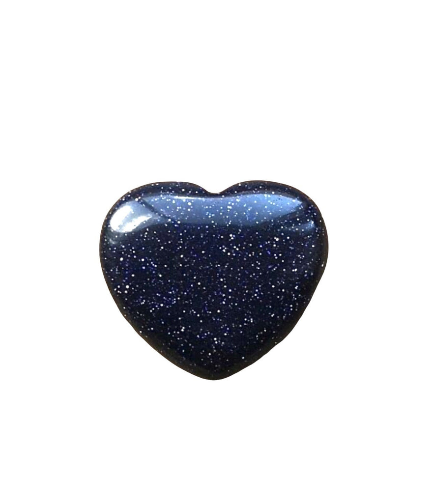 Blue Goldstone Heart 4cm