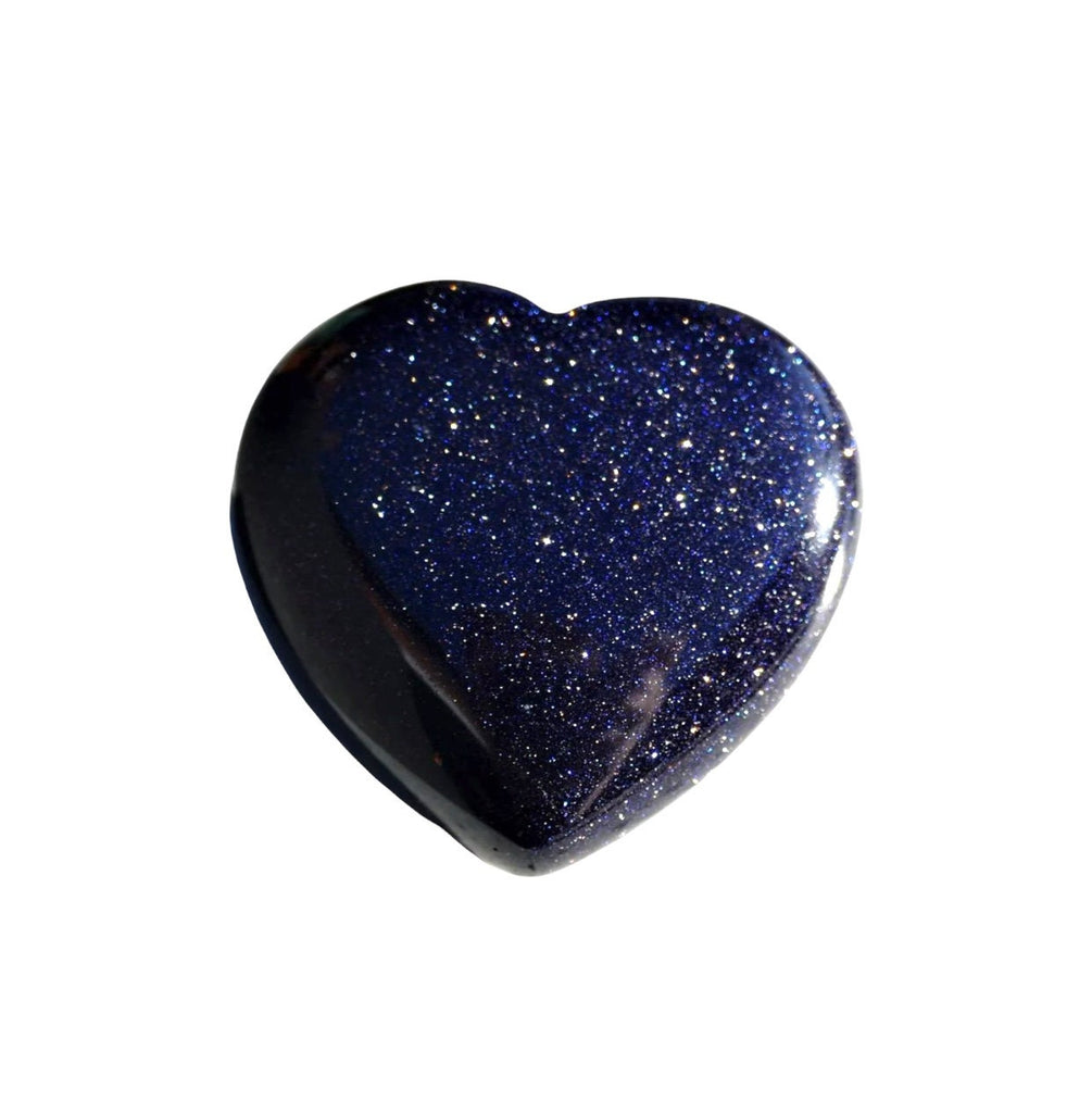 Blue Goldstone Heart 4cm