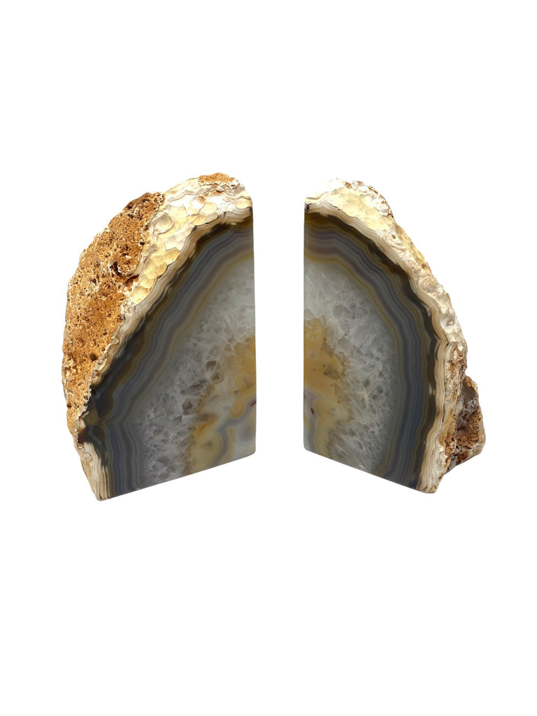 Natural Beige Agate Bookends 2KG