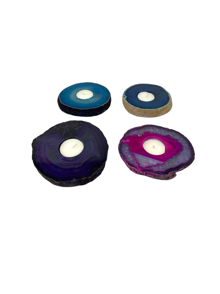 Agate Mixed Colour Candle Holder (1pc ONLY)