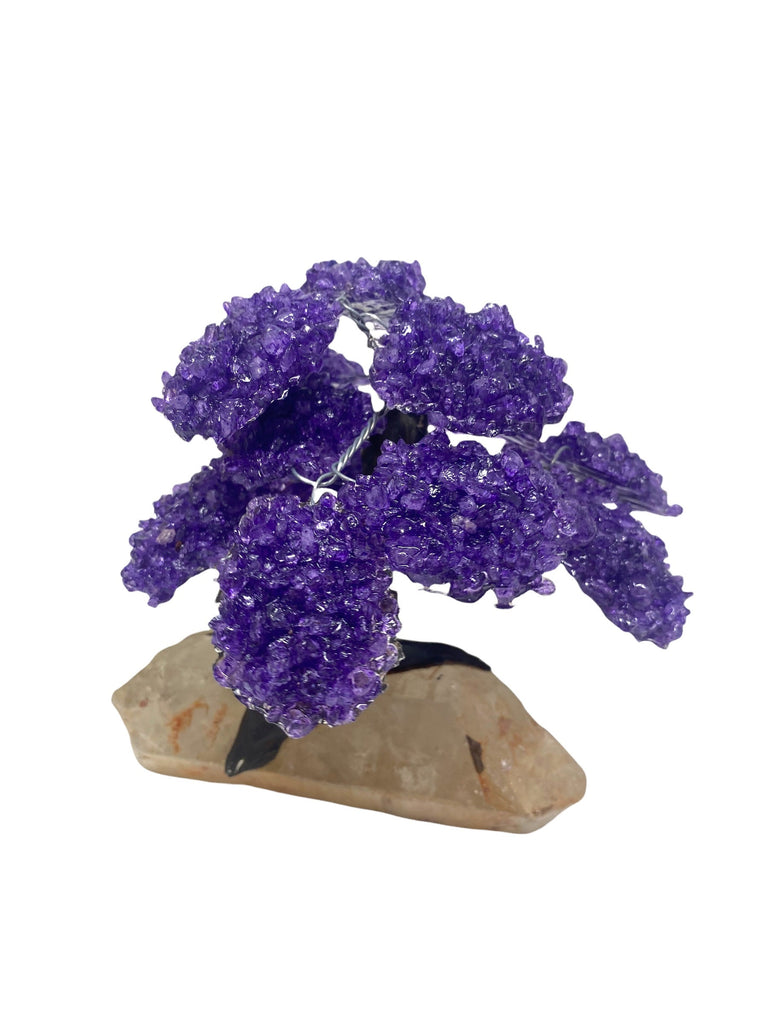 15 Branch Amethyst on Clear quartz point  Tree Natural Amethyst Chakra Crystal Tree *24hr Tracked Delivery Free*