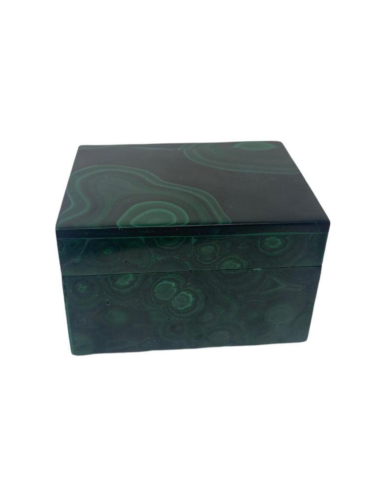 Malachite Box Shaped Box 7.7x6x4.8cm (370grams)
