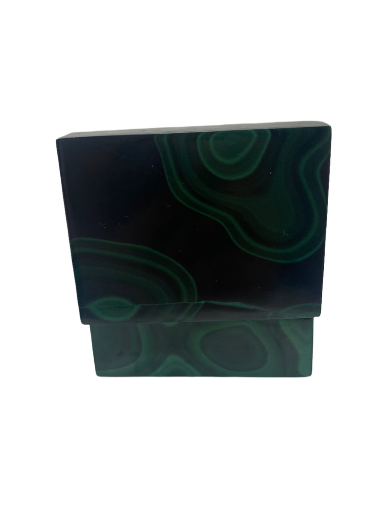 Malachite Box Shaped Box 7.7x6x4.8cm (370grams)