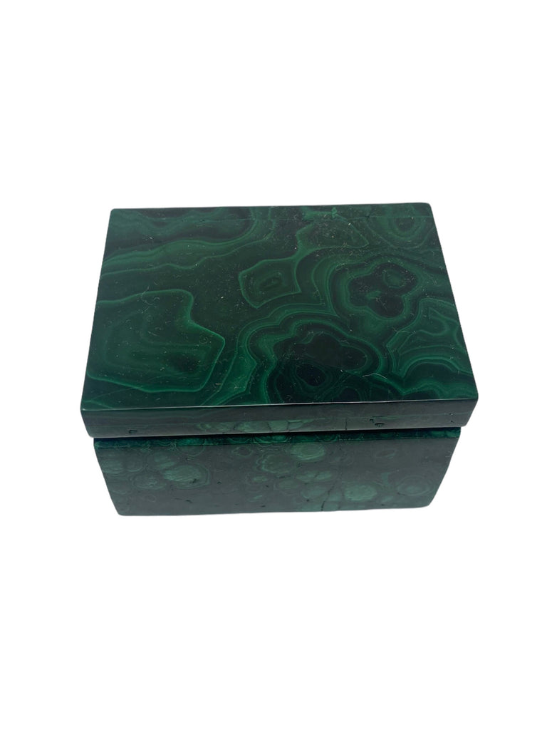 Malachite Box Shaped Box 7.8x6x5cm (370grams)