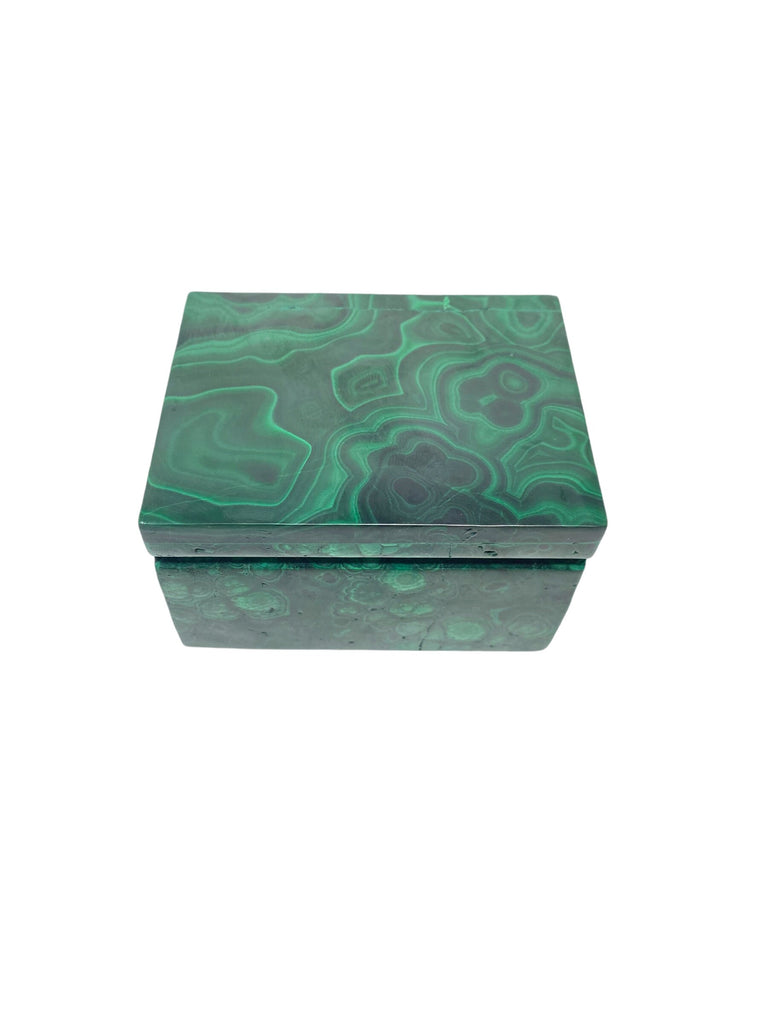 Malachite Box Shaped Box 7.8x6x5cm (370grams)