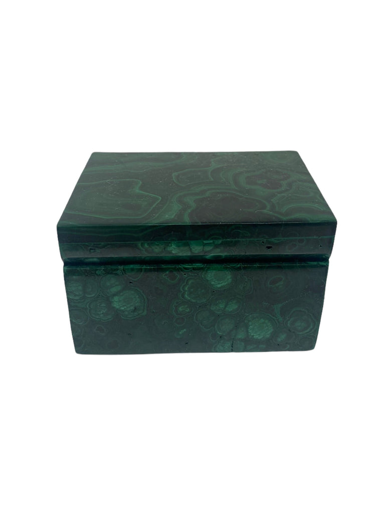 Malachite Box Shaped Box 7.8x6x5cm (370grams)