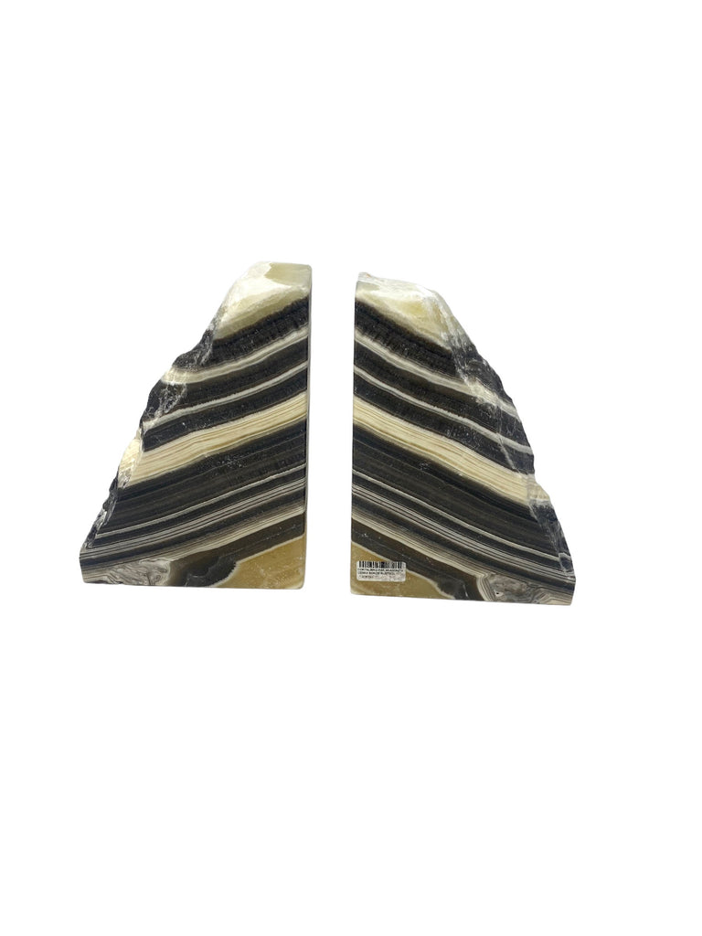 Pair of  Zebra Mexican Onyx Bookends