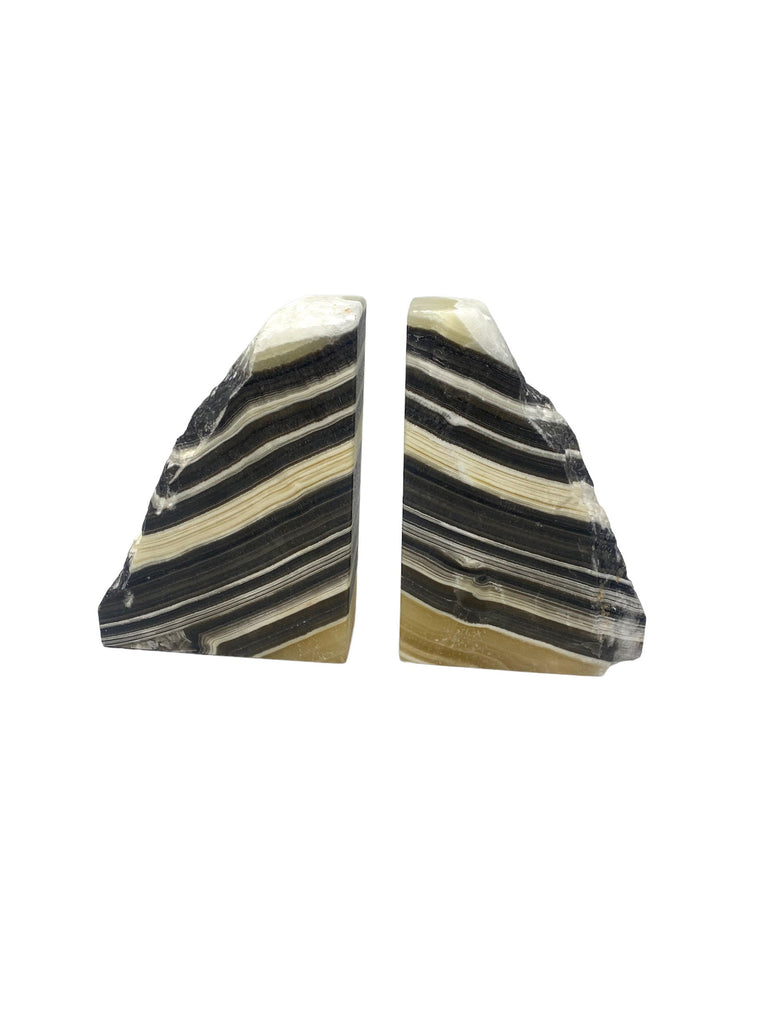 Pair of  Zebra Mexican Onyx Bookends