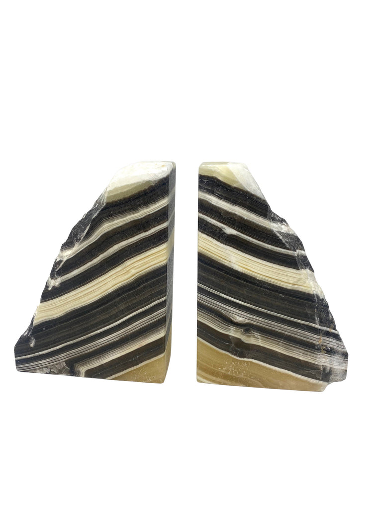 Pair of  Zebra Mexican Onyx Bookends