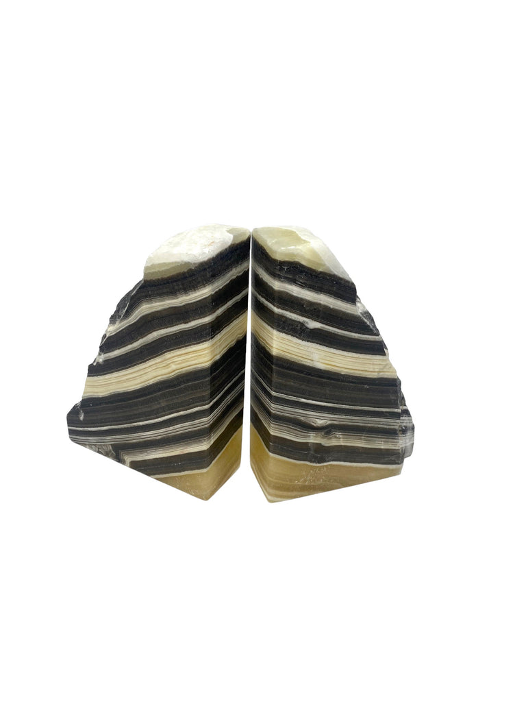 Pair of  Zebra Mexican Onyx Bookends