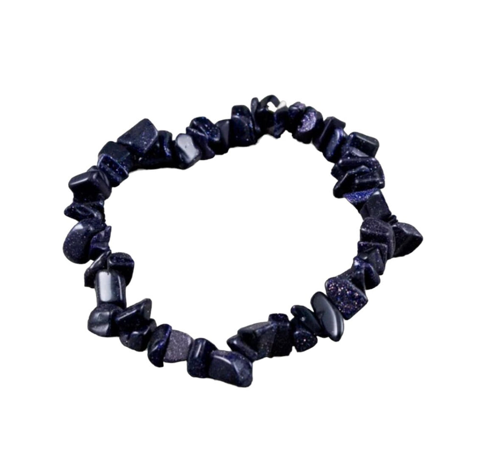 Blue Goldstone Chip Bracelet