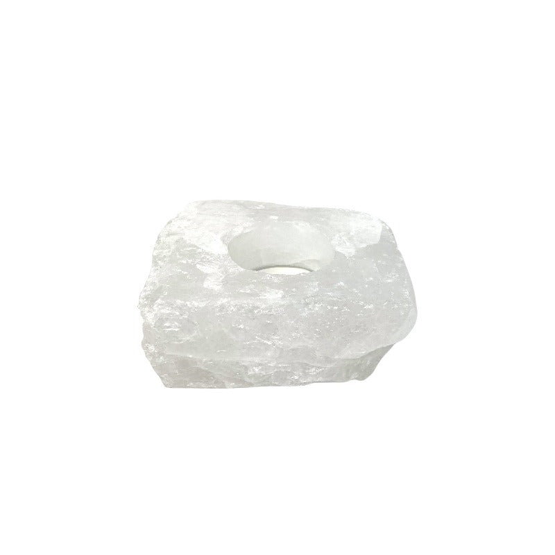 Clear Quartz Candle Holder