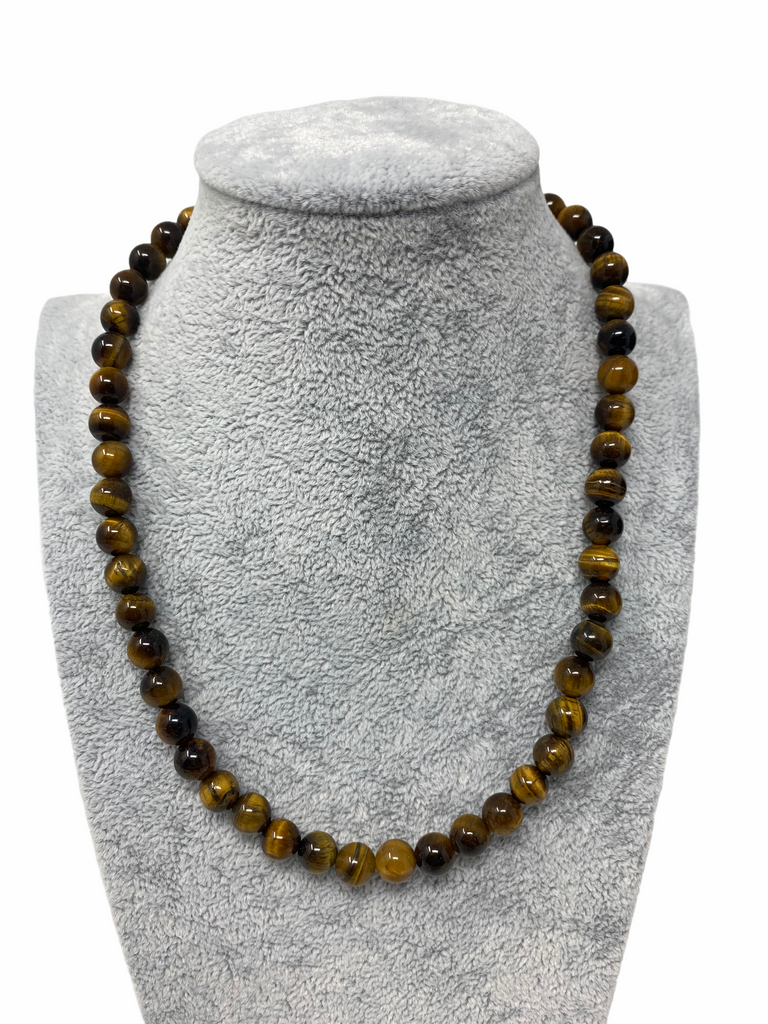 Tiger Eye Beaded Necklace 8mm