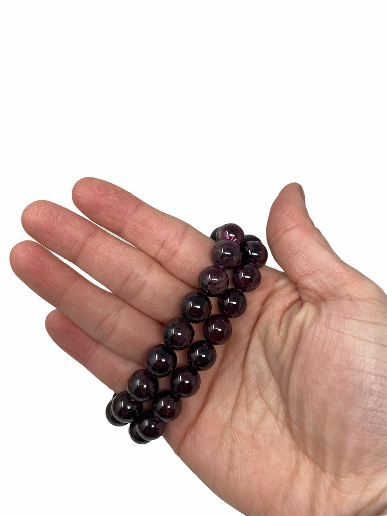 Red Garnet Bracelet 8mm - Energy Stone Stretch Bracelet