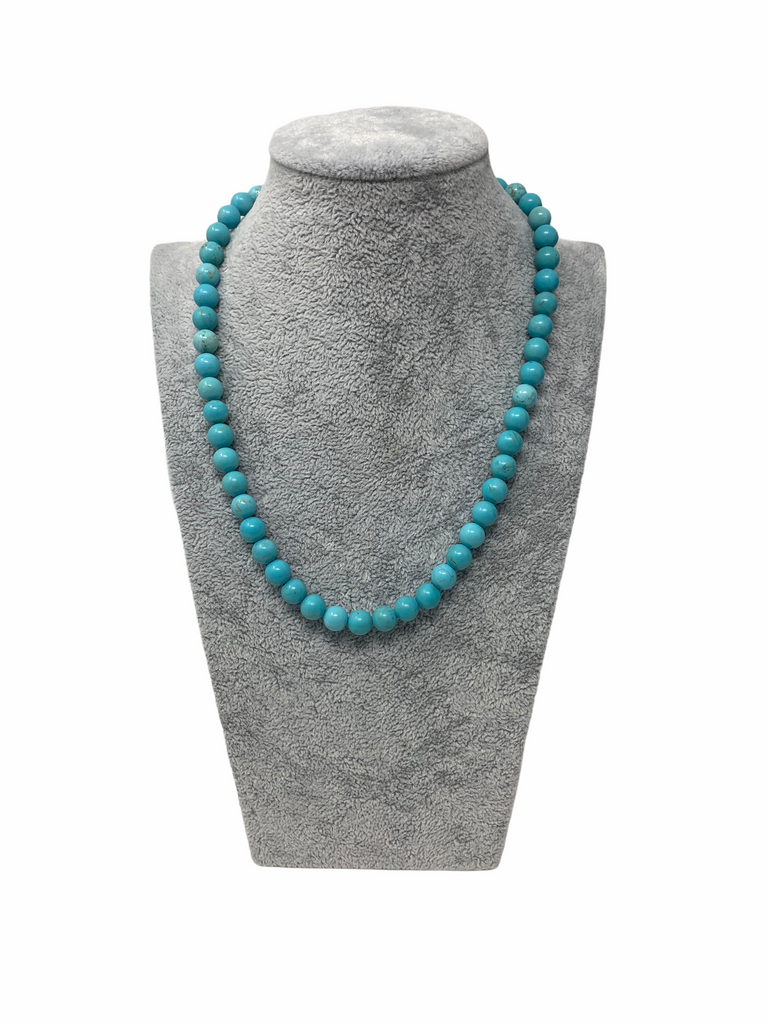 Turquoise Beaded Necklace 8mm