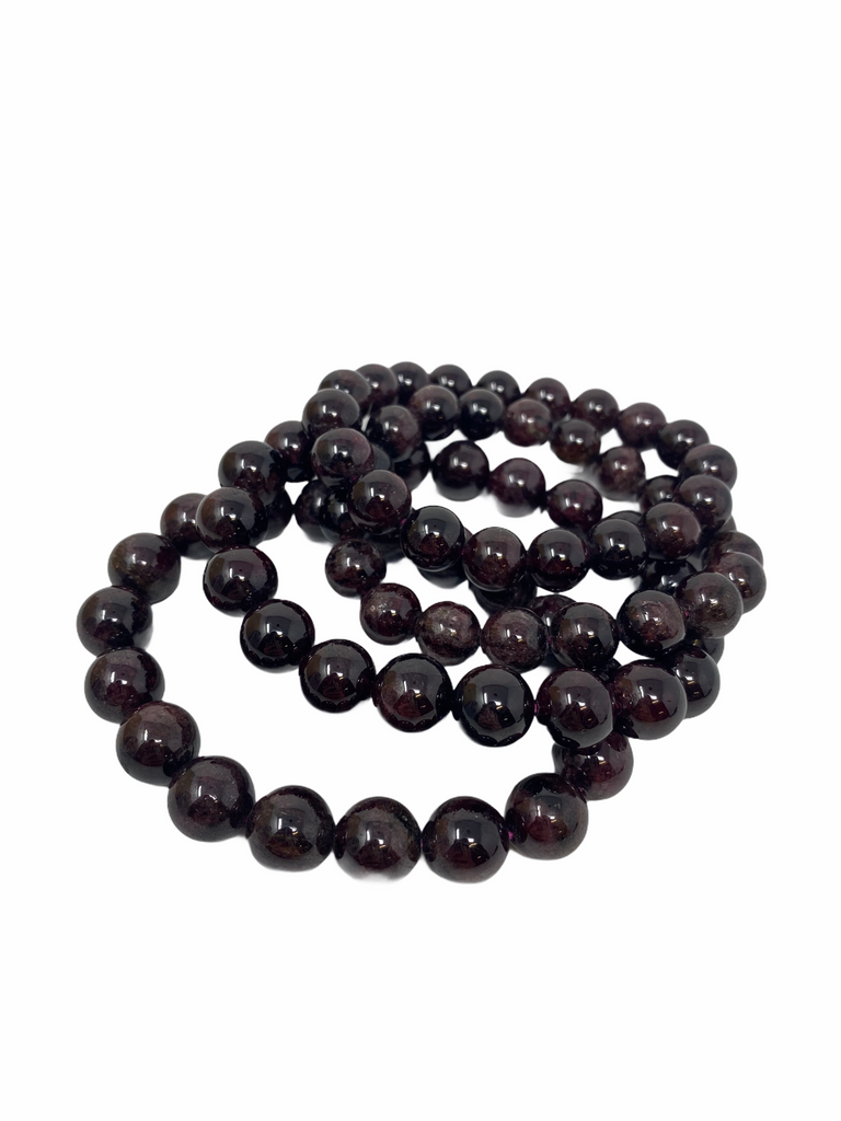 Red Garnet Bracelet 8mm - Energy Stone Stretch Bracelet