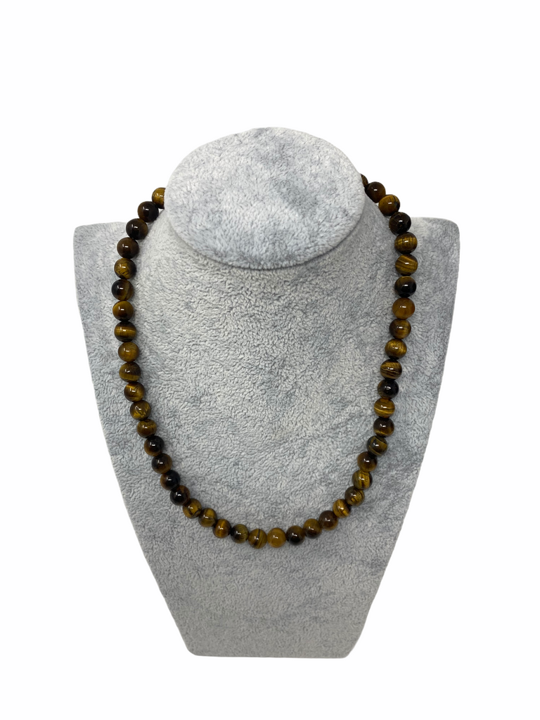 Tiger Eye Beaded Necklace 8mm