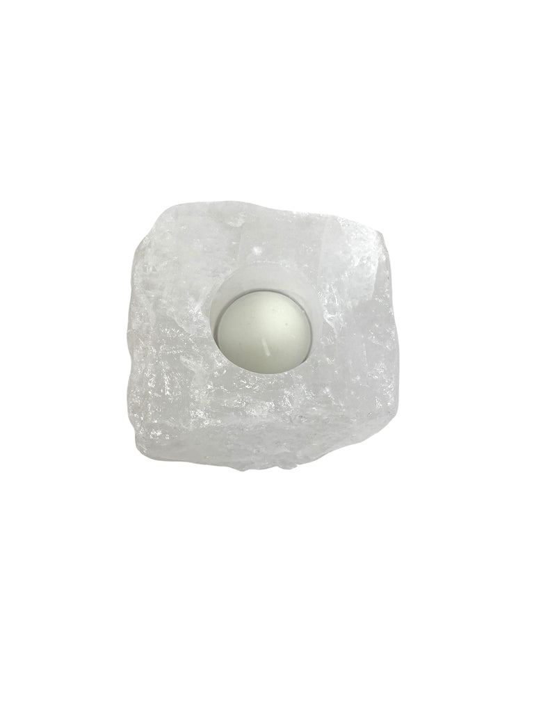 Clear Quartz Candle Holder