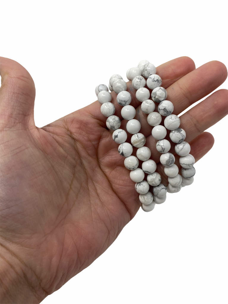 Howlite Bracelet 8mm - Energy Stone Stretch Bracelet