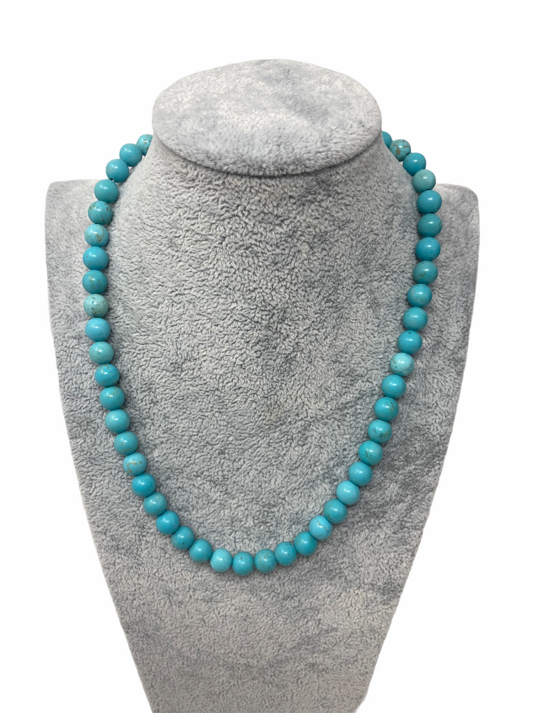 Turquoise Beaded Necklace 8mm