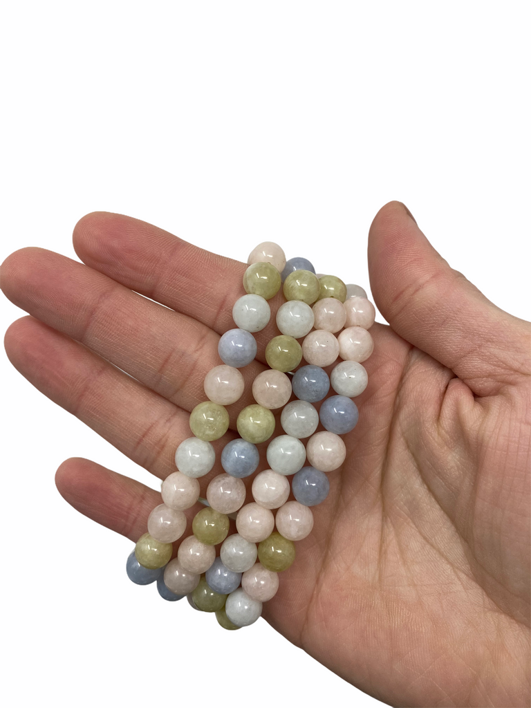 Morganite Bracelet 8mm - Energy Stone Stretch Bracelet