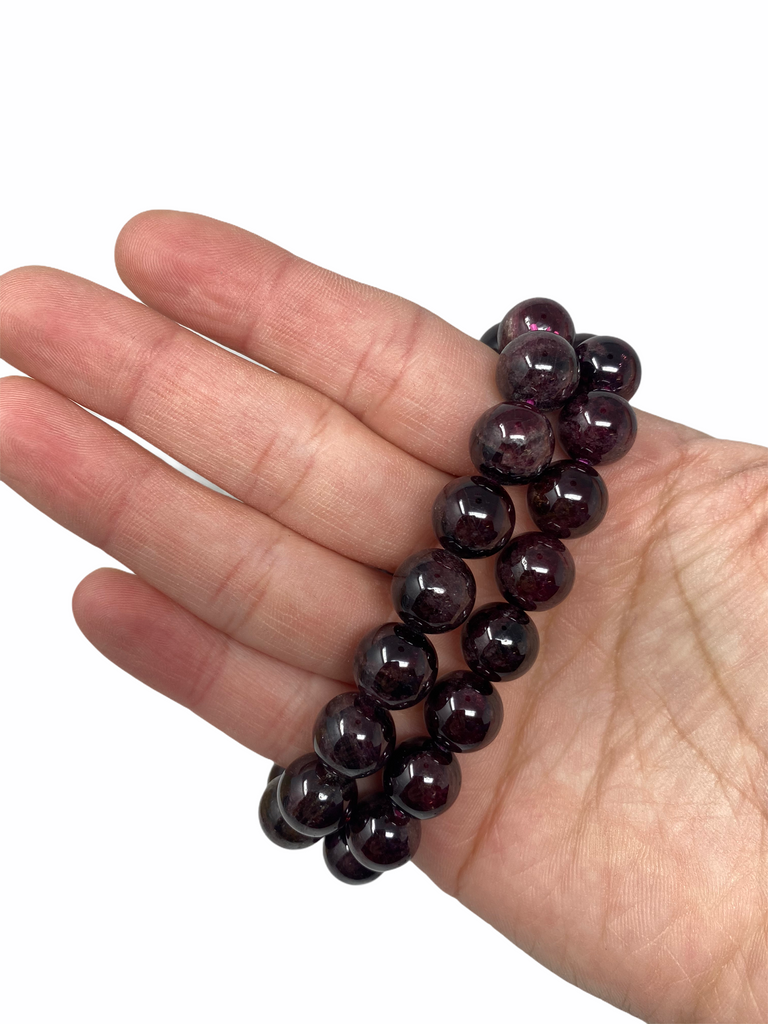 Red Garnet Bracelet 8mm - Energy Stone Stretch Bracelet