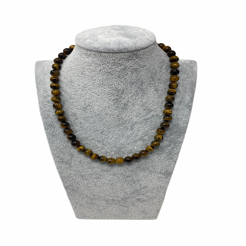 Tiger Eye Beaded Necklace 8mm
