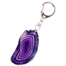 Mix Coloured Agate Keychain 1pc