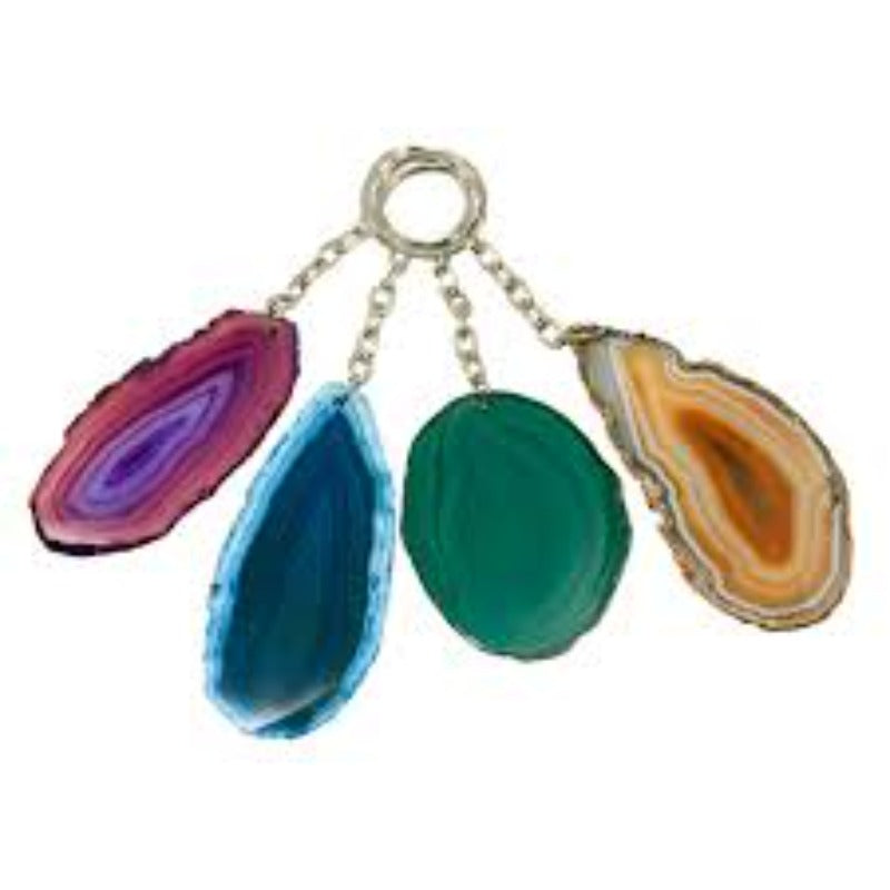 Mix Coloured Agate Keychain 1pc